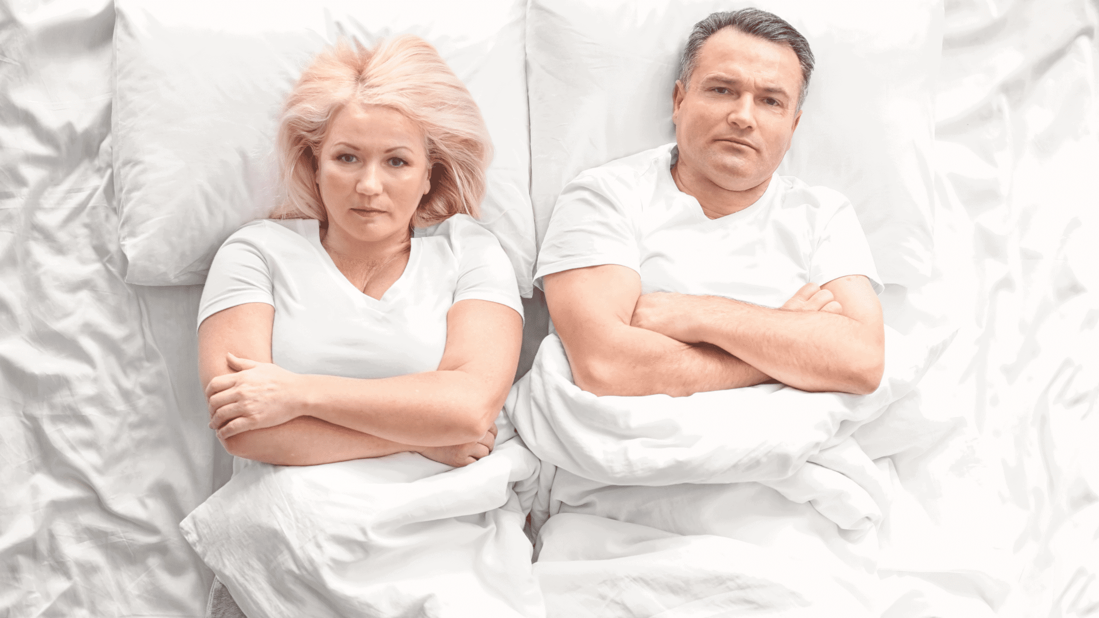 Divorcing couple laid in bed